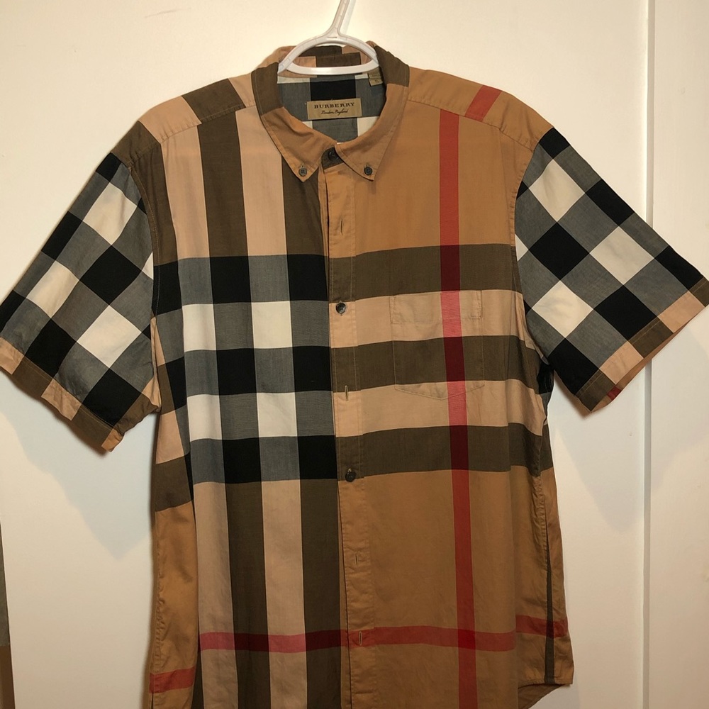Authentic Burberry Bold Print Button Down